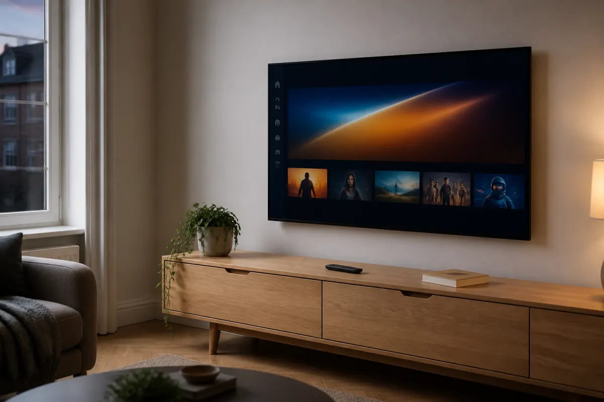 Living room TV ready for OxyraTV setup